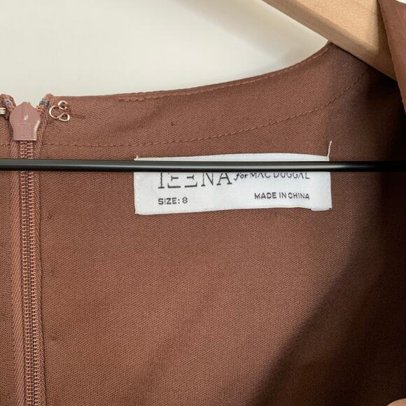 Mac Duggal Dolman Sleeve Satin Cocktail Dress Drape Flowy Formal Size 8 New - Picture 16 of 16